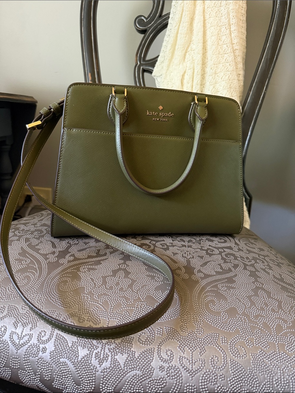 kate spade Olive Green Saffiano bag